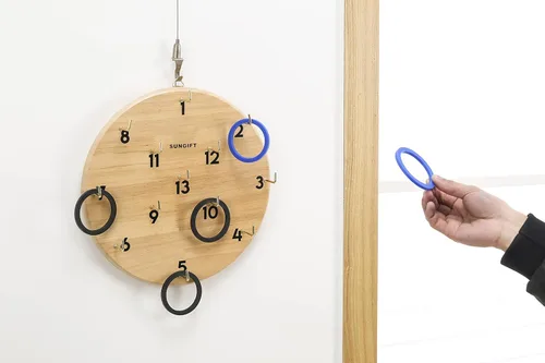 Miniatura 5 de Juego de lanzamiento de gancho y anillo SUNGIFT para adultos y niños - Juegos de lanzamiento de anillos de Hooky en el patio - Juego de pared