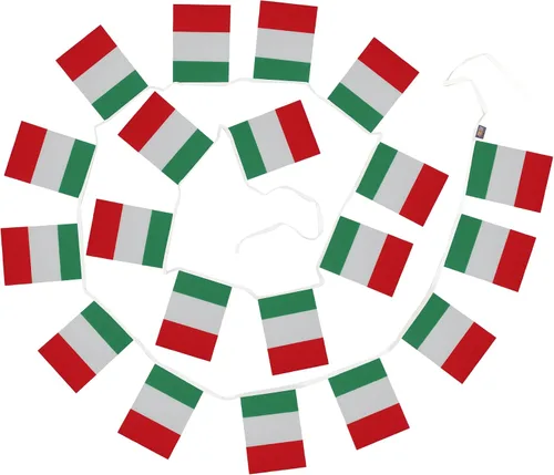 Miniatura 6 de AZ FLAG Bandera Italia 39.4 ft BUNTING 20 banderas 18'' x 12'' - Banderas de cuerda italiana 11.8 x 17.7 in