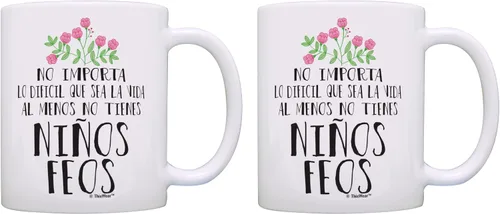 Miniatura 10 de Regalos para mamá papá Al Menos No Tienes Ninos Feos Mamá Hija Papá Hijo Regalos Taza de Café Taza de Té Blanco