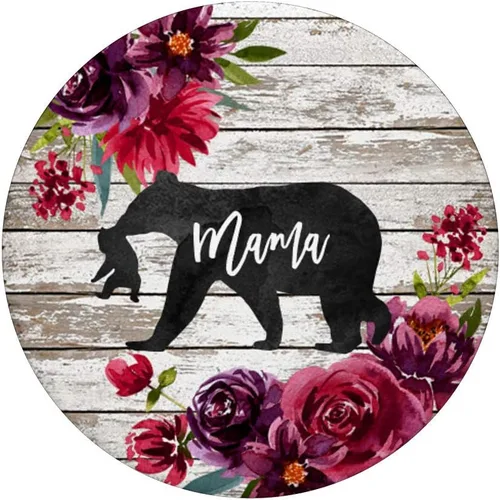 Miniatura 3 de Mama Bear One Baby Cub Rustic Barn Wood Burgundy Floral - PopSockets Grip and Stand for Phones and Tablets