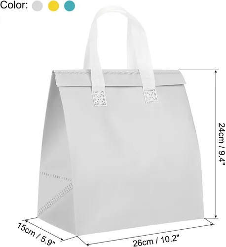 Miniatura 2 de PATIKIL Bolsas aisladas para llevar, 15 bolsas térmicas aislantes de comestibles de 9.4 x 5.9 x 10.2 pulgadas para entrega de alimentos congelados