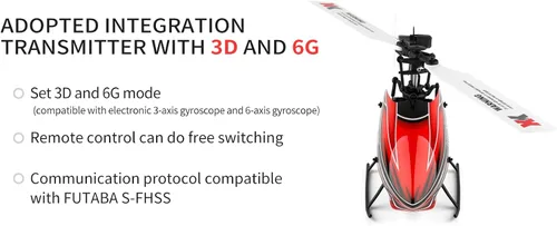 Miniatura 2 de GoolRC Helicóptero RC, helicóptero de control remoto WLtoys K110S, avión RC de 6 canales con giroscopio de modo 3D/6G, fácil de volar para adultos