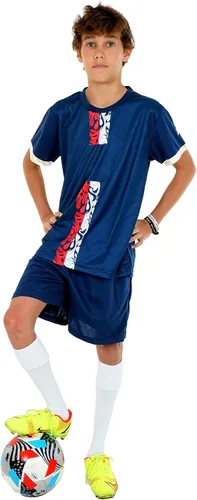 PAIRFORMANCE Uniformes de fútbol para niños, camiseta deportiva de equipo y pantalones cortos para niños, ropa deportiva, unisex, de 4 a 14 años