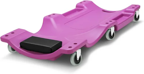 Miniatura 16 de DNA MOTORING Enredadera de perfil bajo de 40 pulgadas de plástico para taller de cochera con apoyacabezas acolchado, bandejas de herramientas y 6