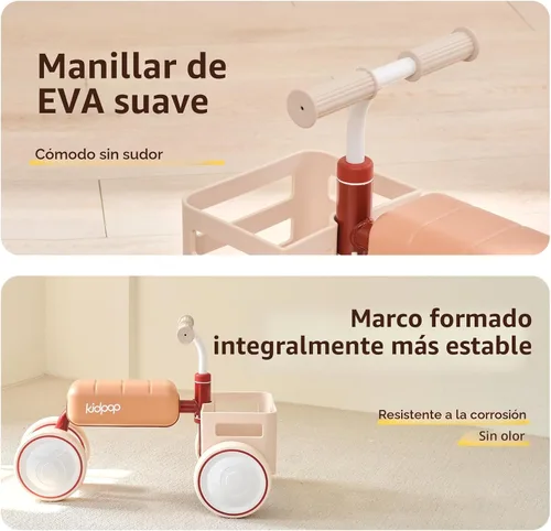 Miniatura 5 de Kidpop Toast Baby Walker - Andador convertible empujable con asiento desmontable, marco triangular antivuelco y canasta de grado alimentario