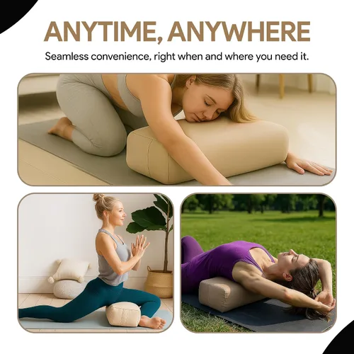 Miniatura 7 de Almohada rectangular de yoga para meditación, yoga y apoyo de espalda, cojín de meditación suave con funda de algodón extraíble para lavar a mano