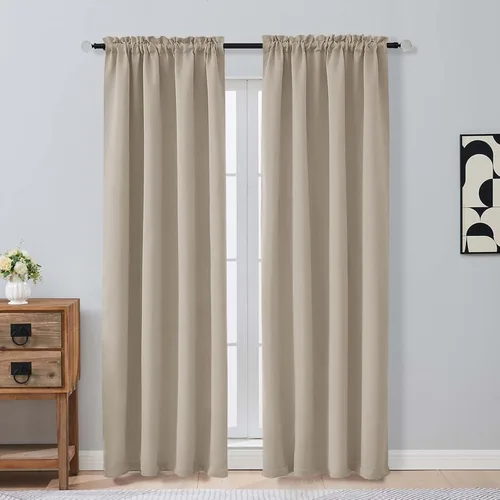 Miniatura 188 de OVZME Cortinas opacas turquesa para tratamiento de ventanas pequeñas, cortinas cortas con bloqueo de luz para ventana de cocina sobre el fregadero