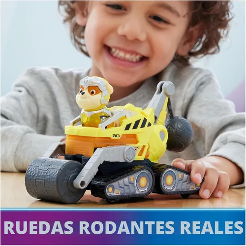 Miniatura 8 de Paw Patrol: The Mighty Movie, camión de juguete de construcción con Rubble Mighty Pups, figura de acción, luces y sonidos, juguetes para niños