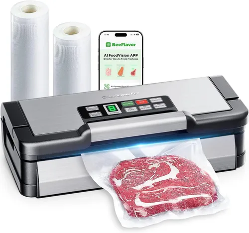 Máquina selladora al vacío de 95 kPa con tecnología AquaLock, para sellos húmedos, 2 sellos y 130 W, sellador de alimentos totalmente automático,