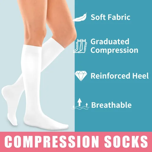 Miniatura 31 de Calcetines de compresión para mujeres y hombres (3 pares) – El mejor apoyo para enfermeras, correr, senderismo, recuperación y calcetines de vuelo