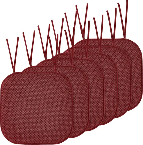 Miniatura 35 de Elegant Comfort Fundas de cojín para silla con lazos y parte trasera de goma antideslizante, espuma viscoelástica gruesa, almohadilla de cojín