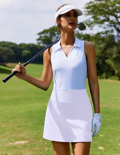 Miniatura 3 de PINSPARK Faldas de golf para mujer, falda de tenis de cintura alta con 2 bolsillos, UPF 50+, falda atlética elástica para entrenamiento de pickleball