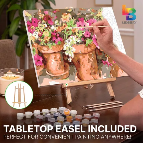 Miniatura 7 de Ledgebay - Kit de pintura por números DIY para adultos en lienzo enmarcado, principiante a avanzado, incluye set de pintura acrílica, pinceles