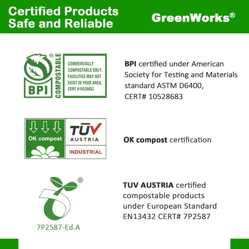 Miniatura 2 de GreenWorks 200 unidades de 100 tenedores y 100 cucharas compostables de alta resistencia, certificado BPI, cubiertos desechables grandes, Blanco