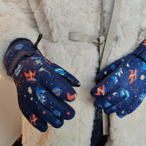 Miniatura 6 de JEELAD Guantes de esquí para niños y niñas, guantes de nieve de invierno, resistentes al viento, guantes de ciclismo para niños y niñas, clima frío