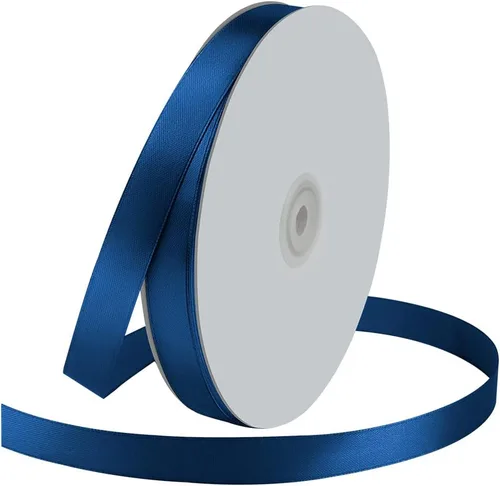 Miniatura 11 de Cinta de satén azul marino de una sola cara de 1-1/2 pulgadas de ancho x 100 yardas, uso de cinta azul real para ramo de lazos, envoltura
