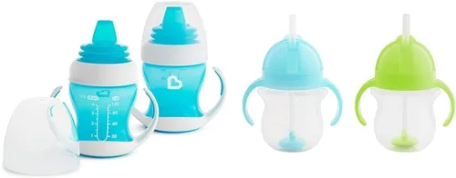 Miniatura 8 de Munchkin® Gentle™ Transition Sippy Trainer - Tazón de 4 onzas, paquete de 2, cuencos de succión azules y Stay Put™ para bebés y niños pequeños