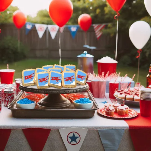 Miniatura 3 de Galletas temáticas de avión 24 piezas Galletas envueltas individualmente en color rojo, planeador, cielo azul, nubes, postres para fiestas