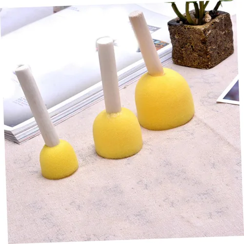 Miniatura 8 de EXCEART Juego de 40 pinceles de pintura para niño y niña, herramientas redondas para grafiti, manualidades, proyectos de arte, esponja ligera que