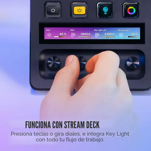 Miniatura 7 de Elgato Key Light - Luz de estudio profesional de 2800 lúmenes con abrazadera de escritorio para streaming, grabación y videoconferencia, temperatura