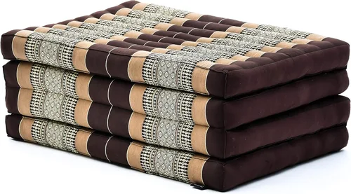 Miniatura 33 de Leewadee - Colchón tailandés plegable grande, 82 x 46 x 3 pulgadas, cama de invitados, cama triple plegable, cojín de masaje tailandés TV asiento