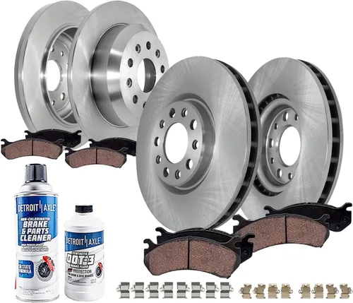 Miniatura 28 de Detroit Axle - Kit de frenos para Ford 18-21 Transit Connect, Rotores de freno de disco delantero y trasero Pastillas de freno de cerámica 2018 2019