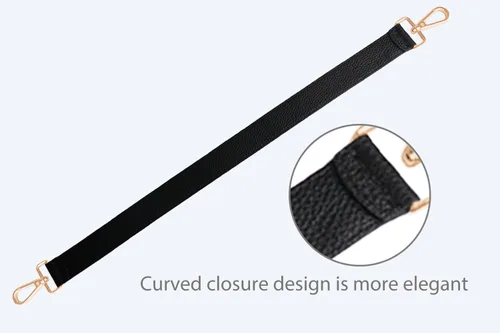 Miniatura 3 de Correa de repuesto de cuero de 24.8 pulgadas para bolsos de mano y bolsos de hombro con hebillas de metal Negro