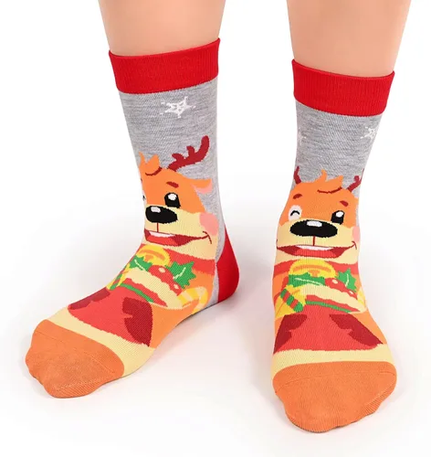 Miniatura 3 de Dsia Zamur Calcetines de cuello redondo para niños y niñas, paquete de 4 a 6 + caja de regalo, novedosos calcetines de pantorrilla coloridos