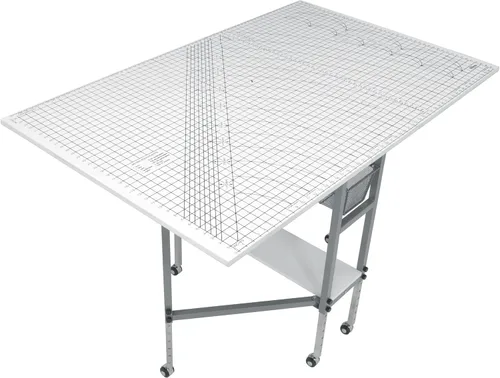 Miniatura 2 de Sew Ready Mesa plegable para pasatiempos y cortes, 58.75 pulgadas de ancho x 36.5 pulgadas de profundidad, mesa blanca para artes y manualidades