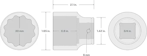 Miniatura 2 de TEKTON Unidad de 3/4 pulgadas x 1.181 in Zócalo poco profundo de 12 puntos SHD32330