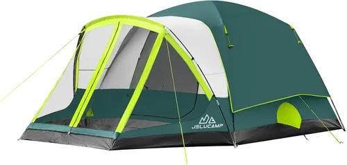Miniatura 11 de JELUCAMP Tienda de campaña familiar grande impermeable para 6/8 personas para camping, tienda de campaña con porche con mosquitero, relajación sin