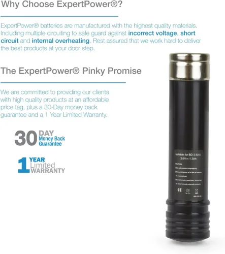 Miniatura 5 de ExpertPower 151995-03 383900-03 387854-00 00911271000 11271 900.112710 Batería híbrida, de níquel y metal, de 3.6 voltios, 1300 amperes por hora