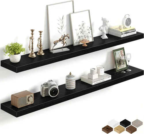 Miniatura 96 de Fun Memories Estantes flotantes de 16 pulgadas para pared, estantes de 8 pulgadas de profundidad para baño, dormitorio, cocina, montaje en pared