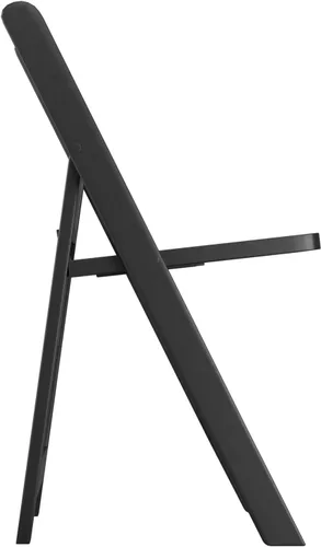 Miniatura 3 de Juego de 4 sillas plegables de resina negra con asiento de listones