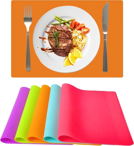 Miniatura 7 de Manteles individuales para niños, manteles individuales de silicona para mesa de comedor, cocina, tapete de comedor impermeable para niños pequeños
