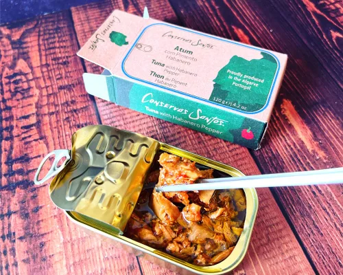Miniatura 2 de Conservas Santos Portugal - Atún enlatado con pimienta habanero - 4.23oz / 120gr (paquete de 5 latas)