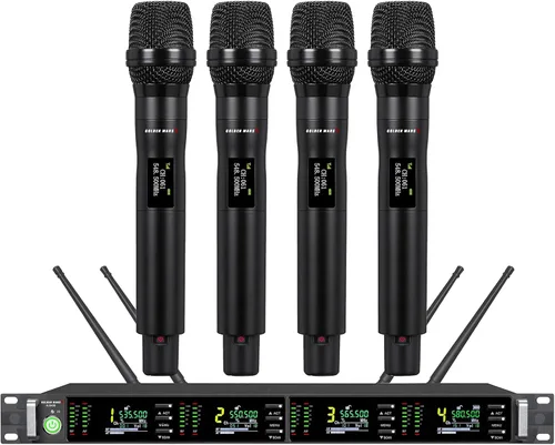 Miniatura 8 de Sistema de micrófono inalámbrico, micrófonos inalámbricos de 8 canales, con 8 micrófonos dinámicos de mano, escaneo automático IR, frecuencias UHF
