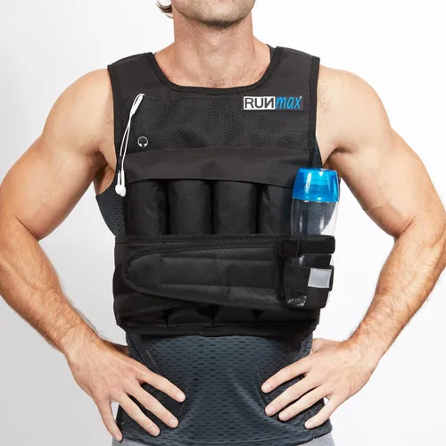 Miniatura 2 de RUNmax Chaleco con peso ajustable de 20 libras a 150 libras con opción de hombreras para hombres y mujeres