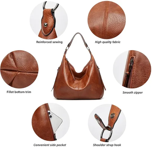 Miniatura 2 de Bolso de mano para mujer bolso shopper bolso de hombro de cuero bolso de hombro grande bolsos de mano con billetera