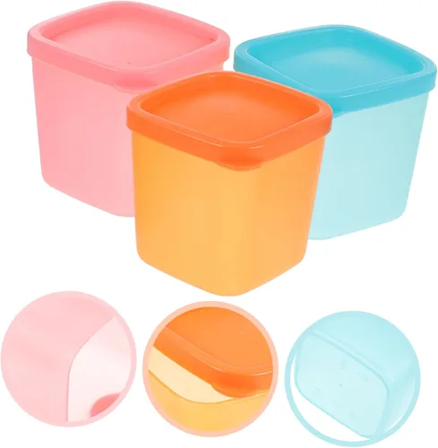 Miniatura 6 de BESTonZON Tarro casero redondo apilable, 9 unidades, para almacenamiento de sorbetes de terrario, postre de alimentos, yogur, congelador, portátil
