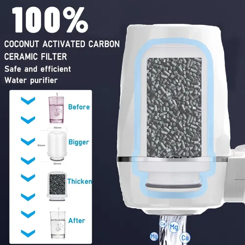 Miniatura 4 de Sistema de filtro de agua de montaje en grifo, filtro de agua del grifo para cocinas, baños, reduce el cloro, la cal, los metales pesados