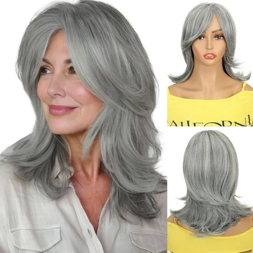 Miniatura 14 de QUEENTAS Pixie - Pelucas rubias cortas en capas para mujeres blancas y negras, cabello sintético (rubio mezclado con marrón)