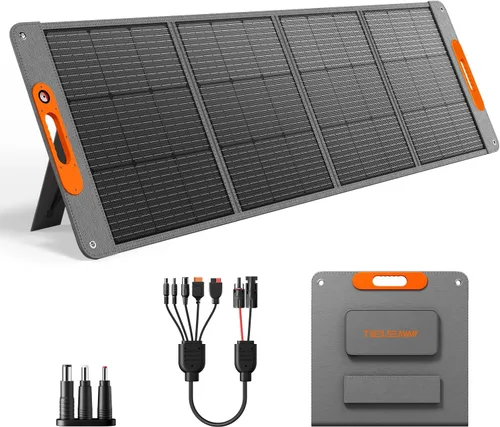 Panel solar portátil de 200 W para estación de energía, cargador de panel solar plegable ETFE de alta eficiencia al 24%, QC3.0, tipo C 60W, salida