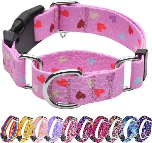 Miniatura 24 de Collar Martingale para perros, collares ajustables de nailon suave con diseño especial lindos patrones para perros pequeños, medianos y grandes Flor