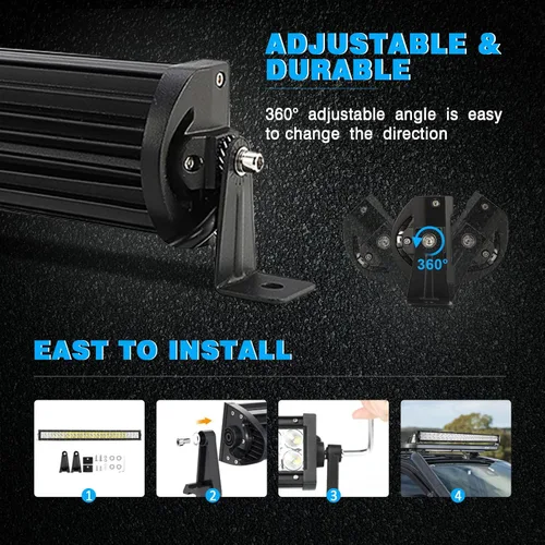 Miniatura 7 de NOVSIGHT Barra de luz LED de 32 pulgadas curvada de 180 W para luces de pod, combo de haz de inundación de 18000 lúmenes de luces de conducción