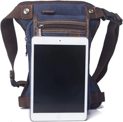 Miniatura 3 de Gzqirun - Bolsa de lona para muslo cintura para hombres y mujeres viajes al aire libre camping ciclismo
