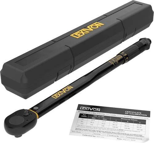 LEXIVON - Llave dinamométrica de clic de 1/2 pulgada, 10~150 pies-libra/13.6~203.5 Nm (LX-183)