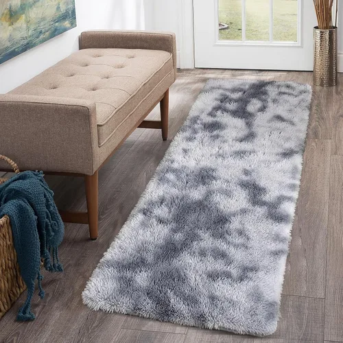 Miniatura 25 de CAROMIO Alfombra Corredor Esponjosa para Dormitorio Sala de Estar 2x6 Pies, Alfombras de Área Shag Alfombra de Felpa Suave Gruesa Larga de Piel Tie