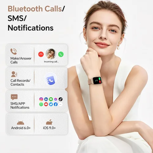 Miniatura 2 de Smart Watches for Women, 1.85" HD Alexa Built-in Smart Watch for Android Phones & iPhones, Health Tracker with Heart Rate/Blood Oxygen/Sleep