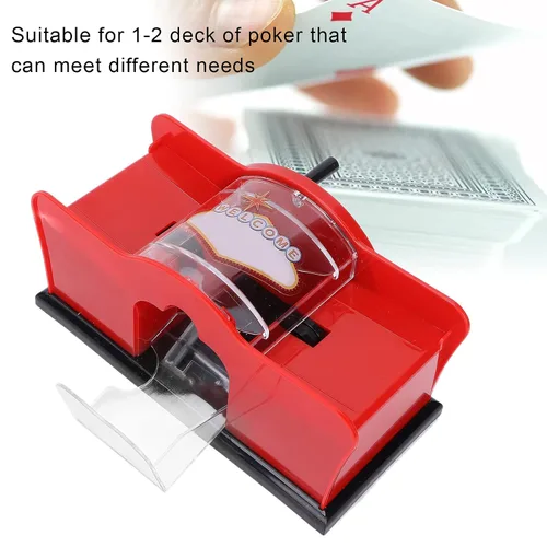 Miniatura 5 de Barajador de cartas, 1-2 barajas manual de cartas barajador de cartas de póquer, mezclador de cartas de casino, herramienta de manivela, máquina
